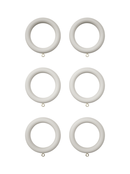 John Lewis Wooden Curtain Rings, Dia.35mm, Pack of 6 - view 2, Natural
