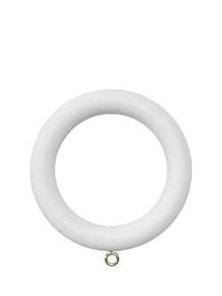 John Lewis Wooden Curtain Rings, Dia.35mm, Pack of 6, White