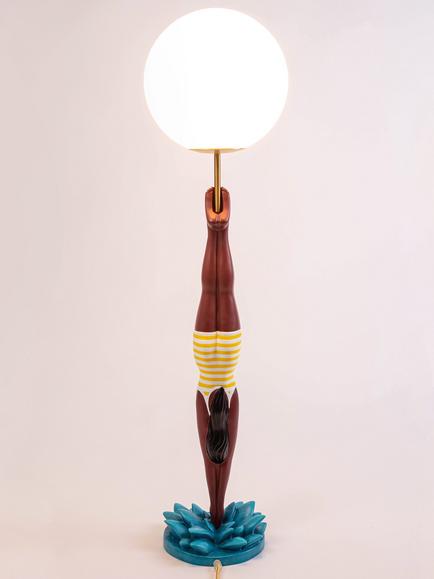 Seletti Lady Diver Table Lamp, Yellow - view 2, Yellow Multi Yellow