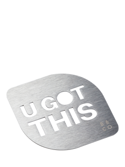 Barista & Co Stainless Steel 'U Got This' Coffee Stencil, Silver