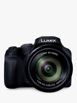 Panasonic Lumix DC-FZ82D Bridge Camera, 4K UHD, 18.1MP, 60x Optical Zoom, OLED Live Viewfinder, 3” LCD Touch Screen, Black, Black