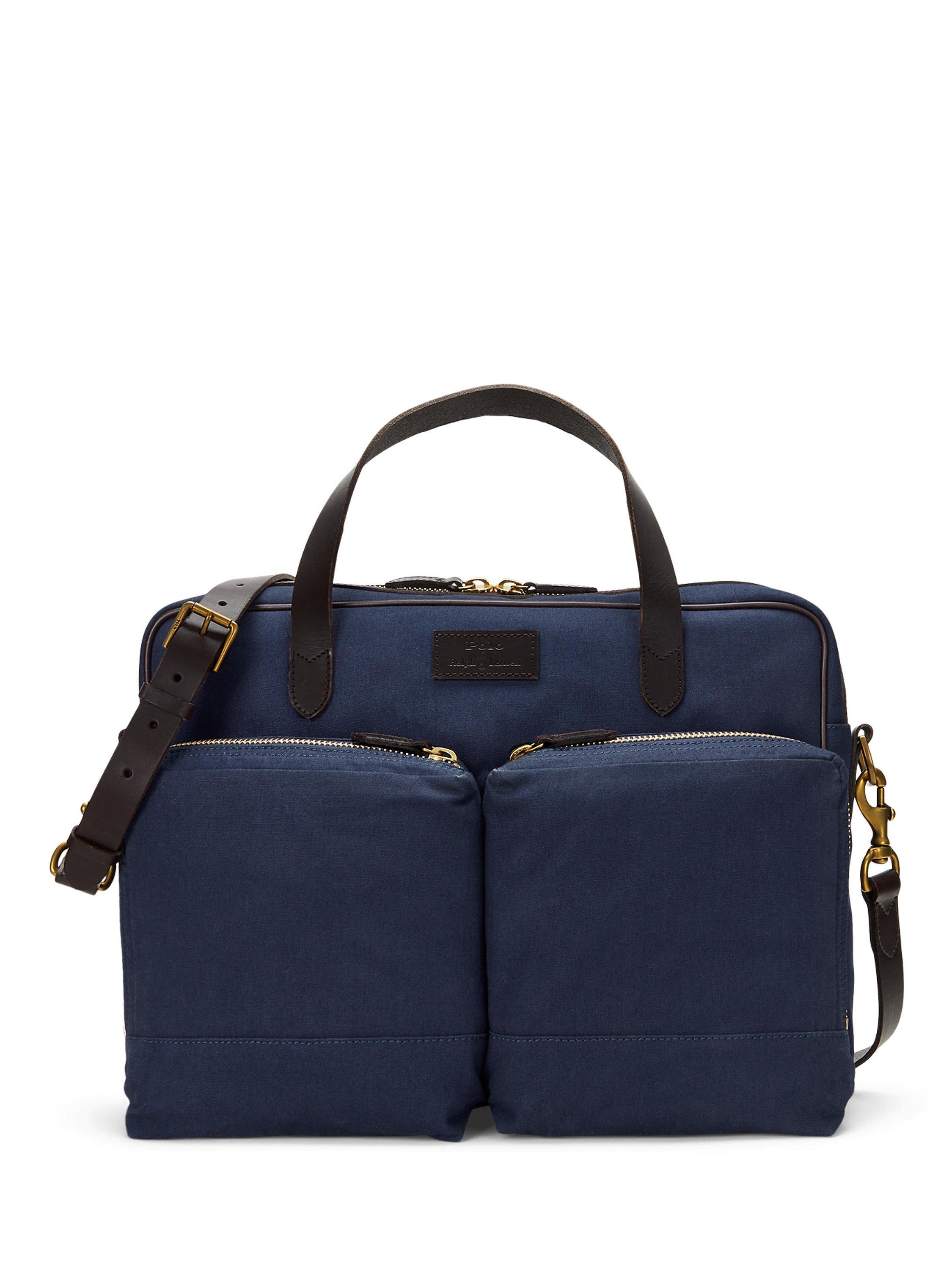 Ralph Lauren Commuter Messenger Bag, Nwprt Nvy/Dk Brwn