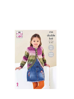 King Cole Bramble DK Kids' Cardigan Knitting Pattern, 5740, Multi