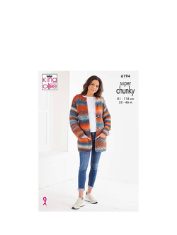 King Cole Explorer Super Chunky Sweater and Jacket Knitting Pattern, 6194, Multi