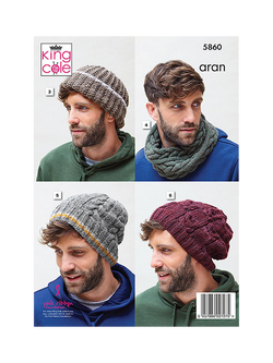King Cole Fashion Aran Accessories Knitting Pattern, 5860 - view 2, Multi