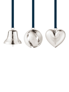 Georg Jensen Christmas Collectibles 2024 Tree Decoration Gift Set, 3 Piece, Palladium