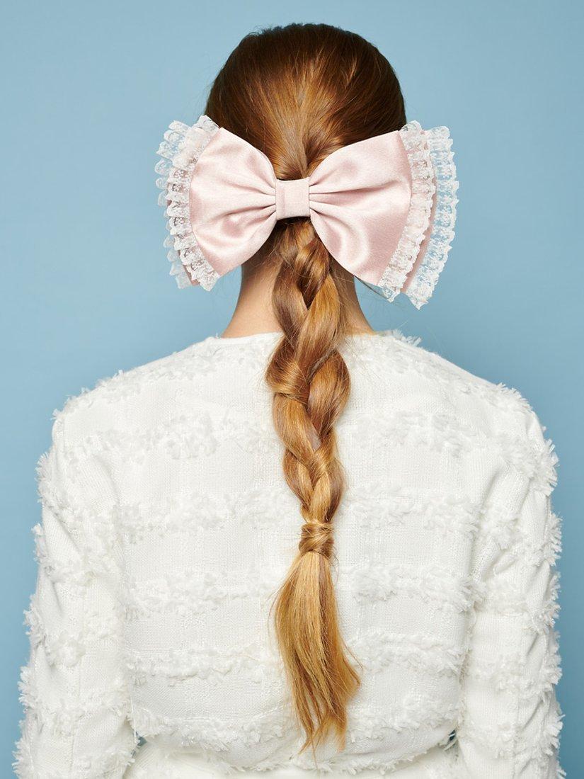 Sister Jane Tilly Taffeta Hair Bow, Pink