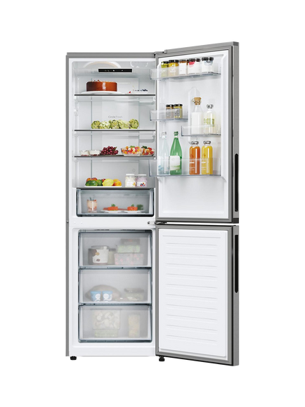 Hoover HONCQ2T618EXK Freestanding 60/40 Fridge Freezer, Silver - view 2, Silver