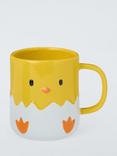 John Lewis Easter Chick Stoneware Mug, 350ml, Yellow/Multi