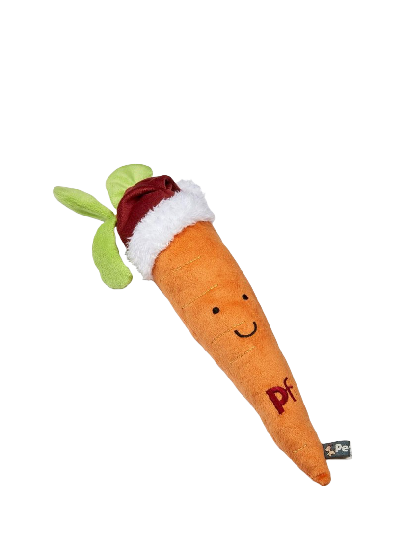 Petface Christmas Carrot Dog Toy, Multi