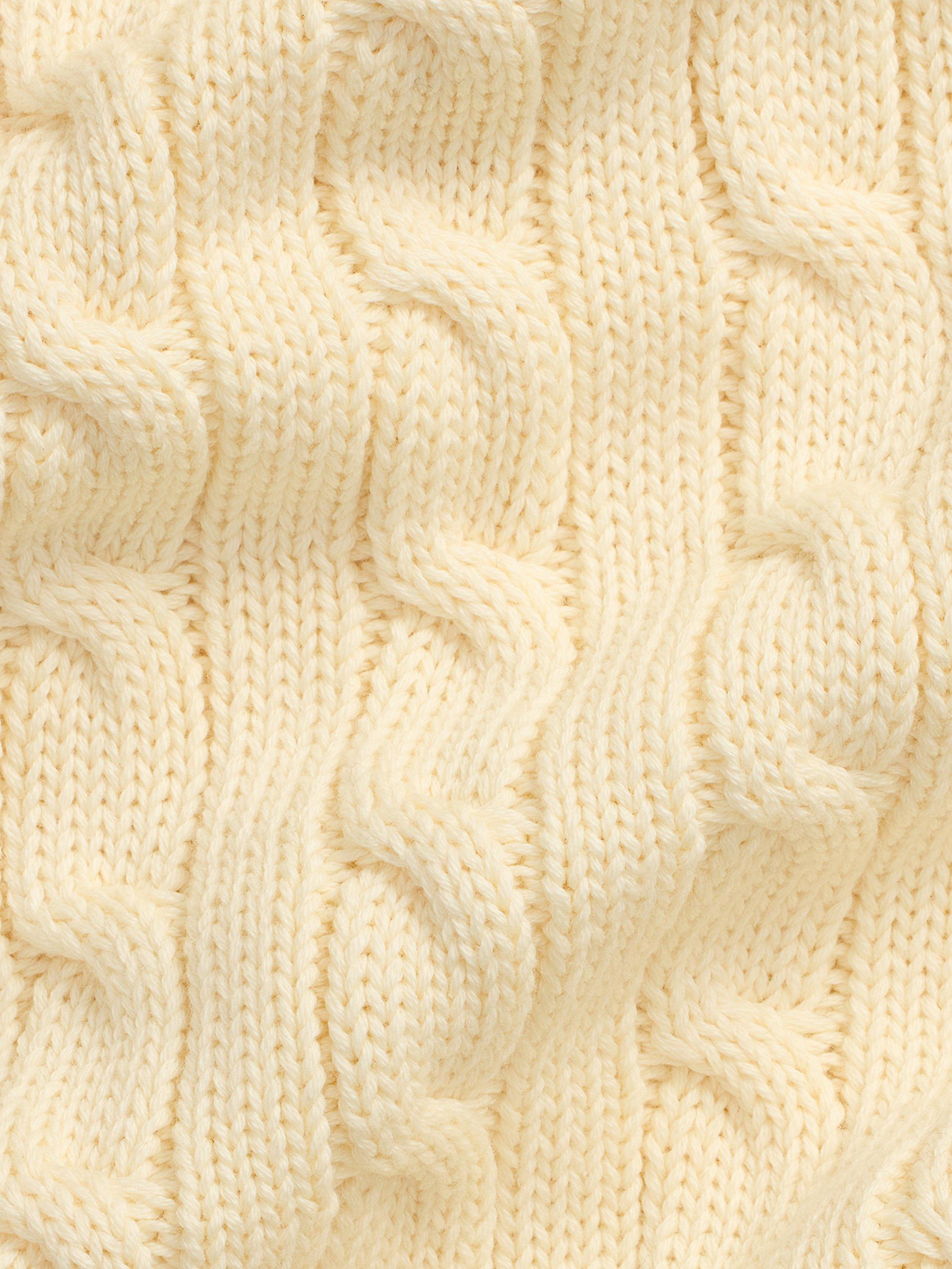Product image 3 of 3, which shows Polo Ralph Lauren Cable Knit Scarf, Cream