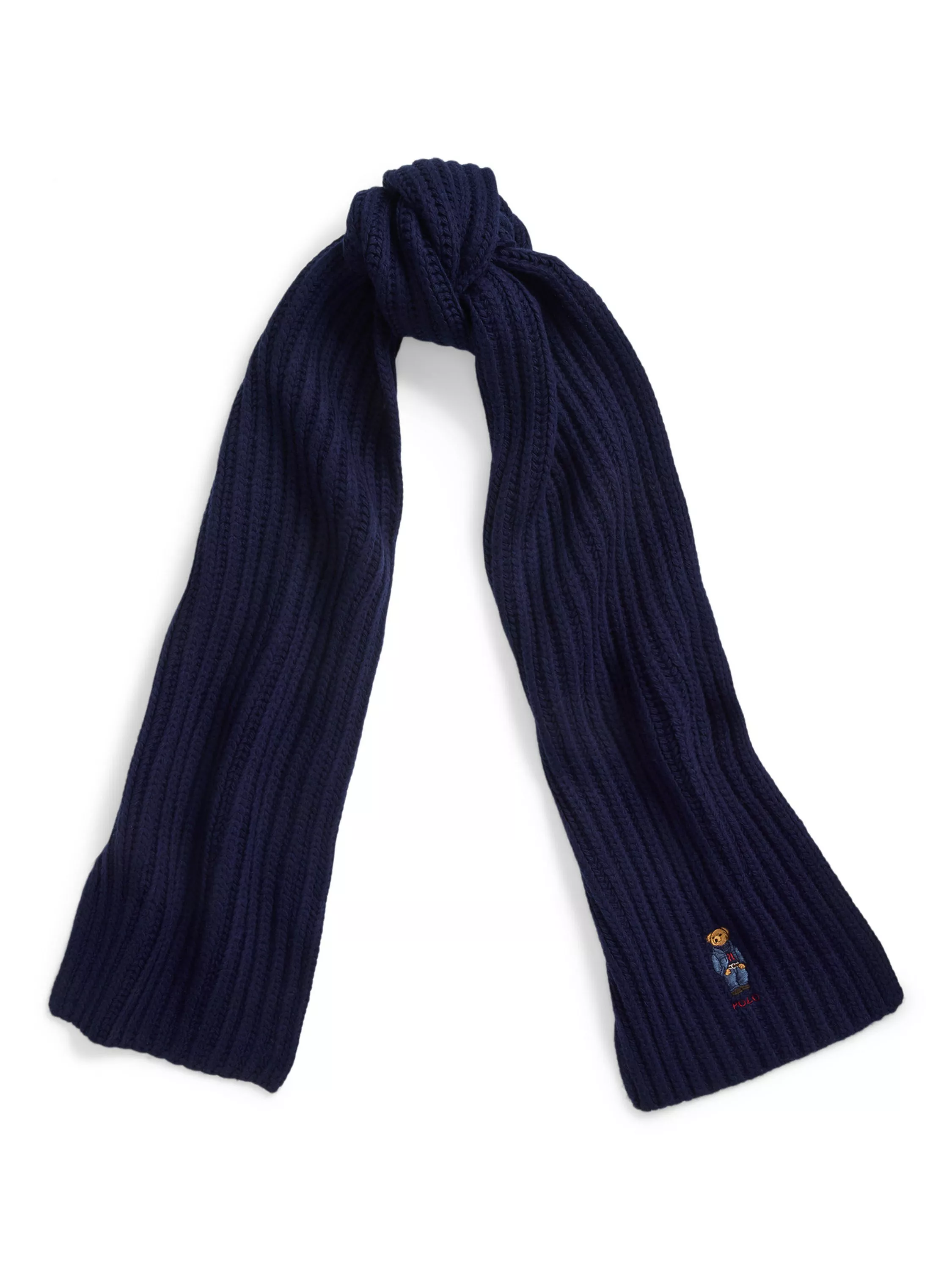 Polo Ralph Lauren Bear Wool Blend Scarf Hunter Navy