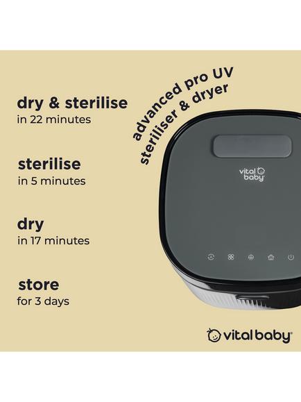 Vital Baby Nurture UV Sterilising Set, Onyx Black - view 2, Onyx Black
