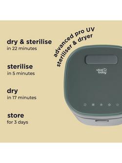 Vital Baby Nurture UV Sterilising Set, Olive Green - view 2, Olive Green