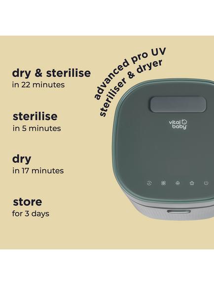 Vital Baby Nurture UV Sterilising Set, Olive Green - view 2, Olive Green