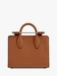 Strathberry Nano Leather Mini Tote Bag, Chestnut