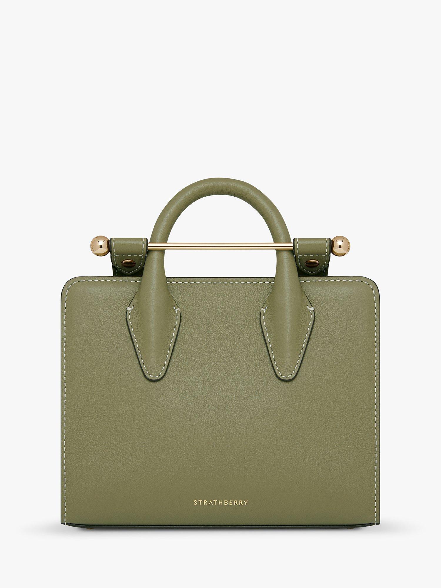 Strathberry Nano Leather Tote Bag, Pistachio