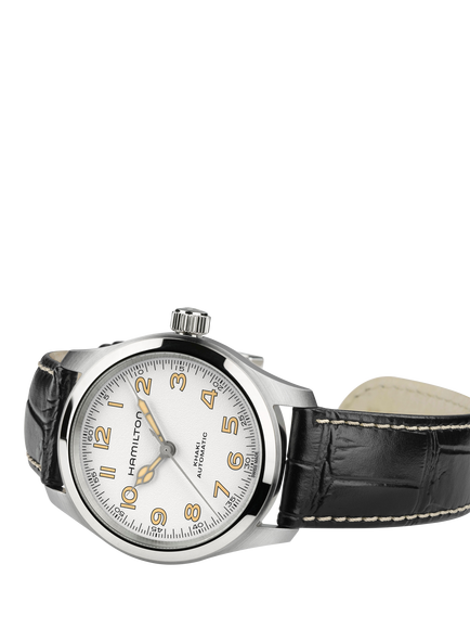 Hamilton H70405710 Unisex  Khaki Field Murph Automatic Leather Strap Watch, Black - view 2, Black