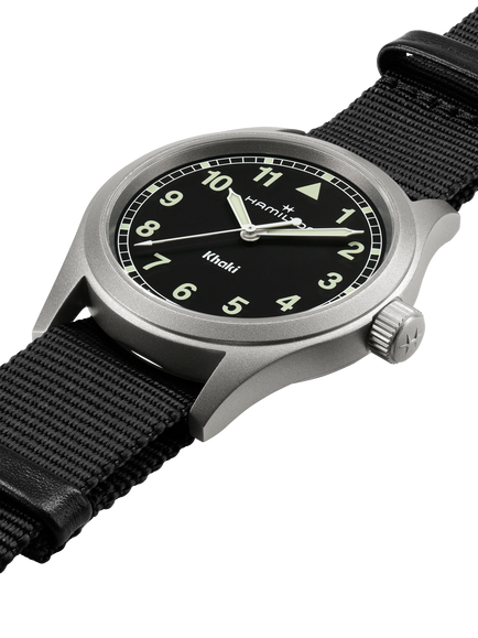 Hamilton H69401430 Unisex Khaki Field Quartz Fabric Strap Watch, Black - view 2, Black