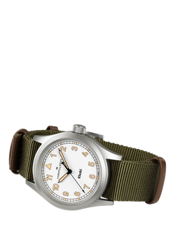 Hamilton H69401910 Unisex Khaki Field Quartz Fabric Strap Watch, Green/White - view 2, Green/White