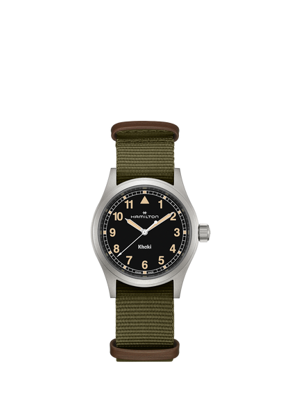 Hamilton Unisex Khaki Field Quartz Fabric Strap Watch, Green