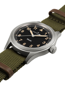 Hamilton Unisex Khaki Field Quartz Fabric Strap Watch - view 2, Green