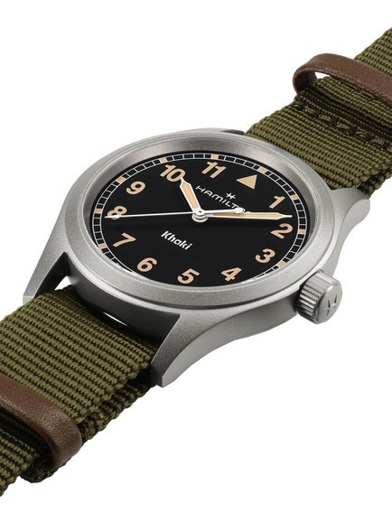 Hamilton Unisex Khaki Field Quartz Fabric Strap Watch - view 2, Green
