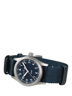 Hamilton Unisex Khaki Field Quartz Fabric Strap Watch - view 2, Blue