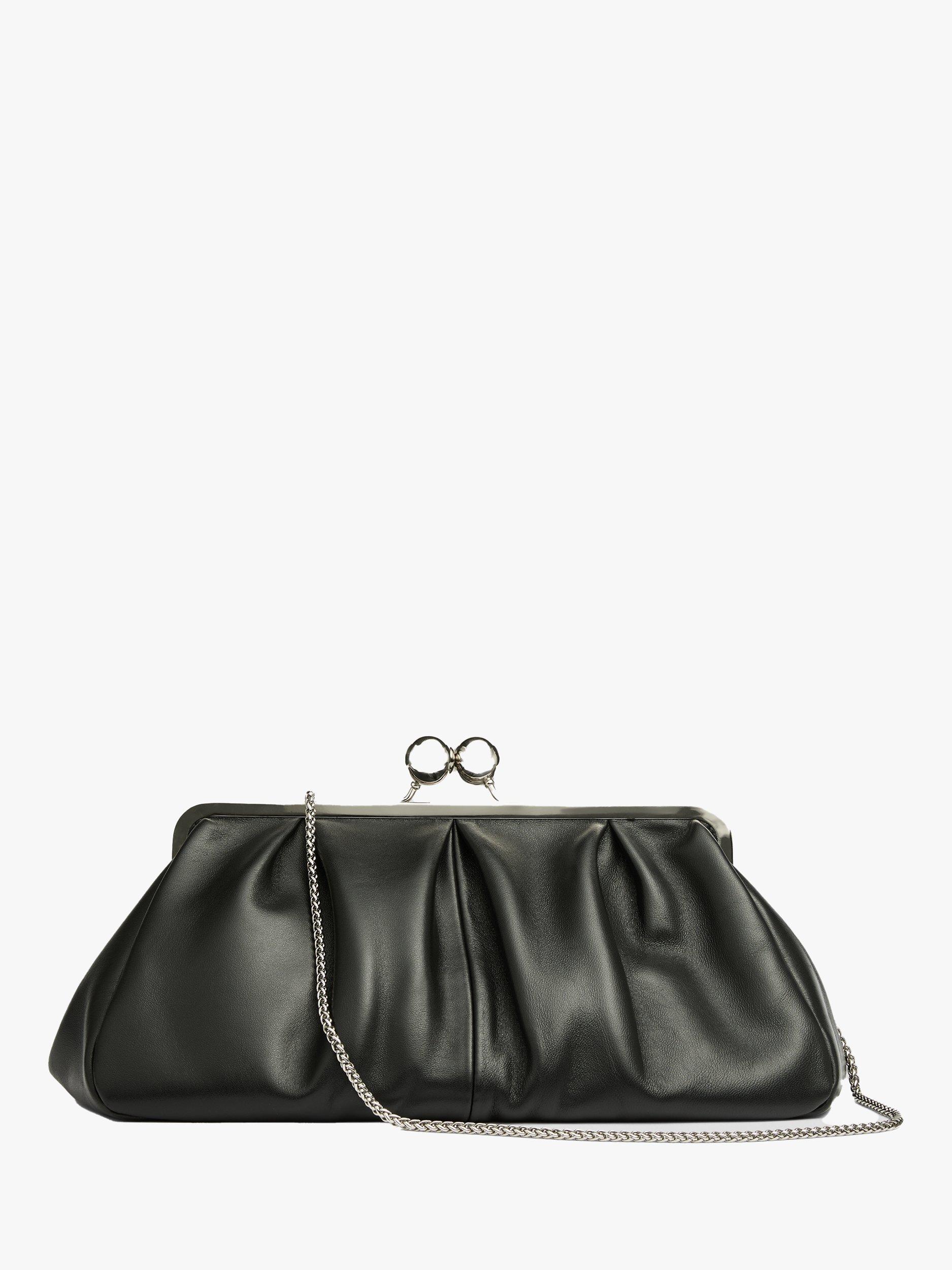 L.K.Bennett Lana Leather Clutch Bag, Black