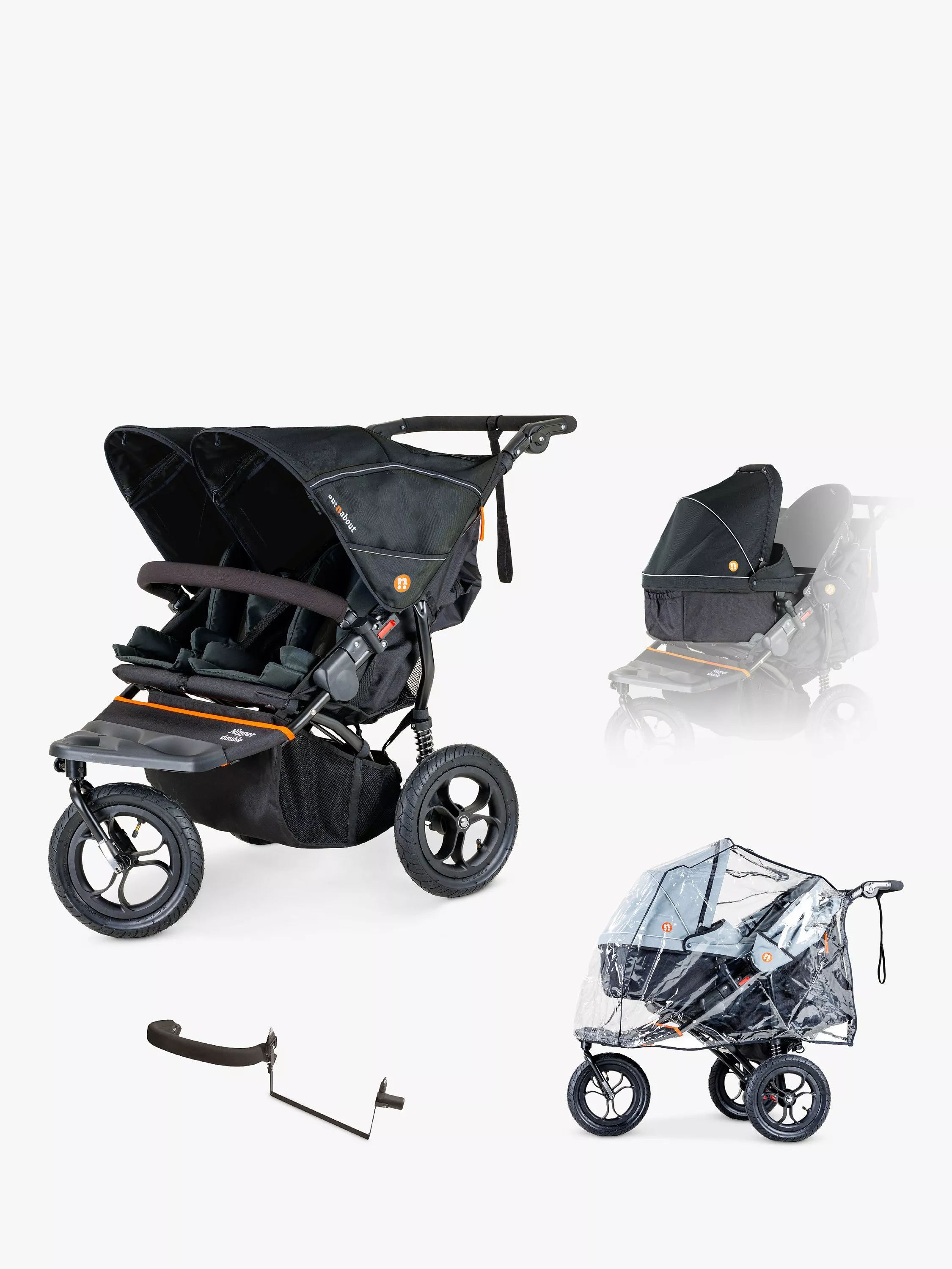 Out n About Nipper Double V5 Newborn Toddler Pushchair and Carrycot