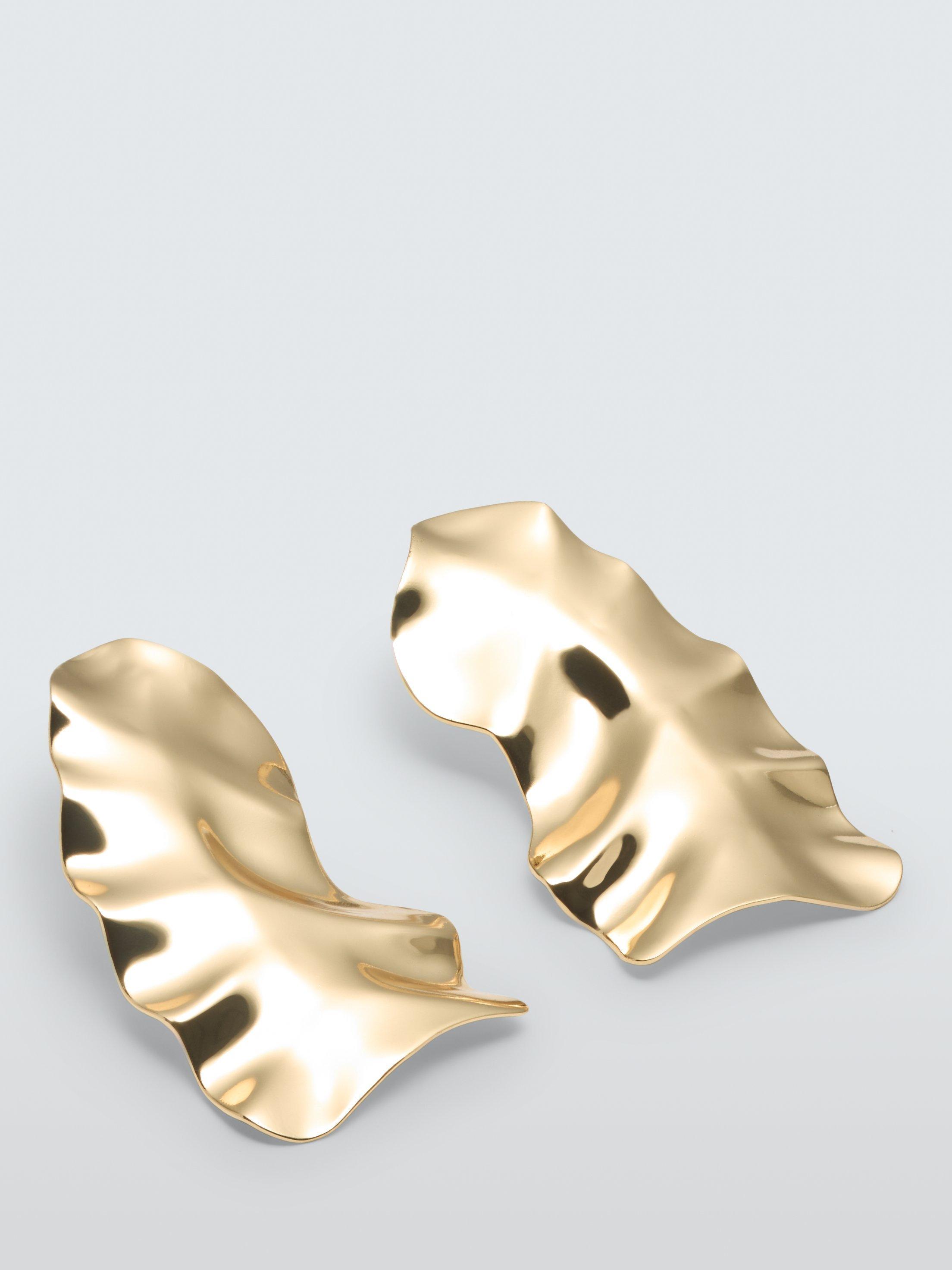 John Lewis Irregular Wave Statement Earrings Gold