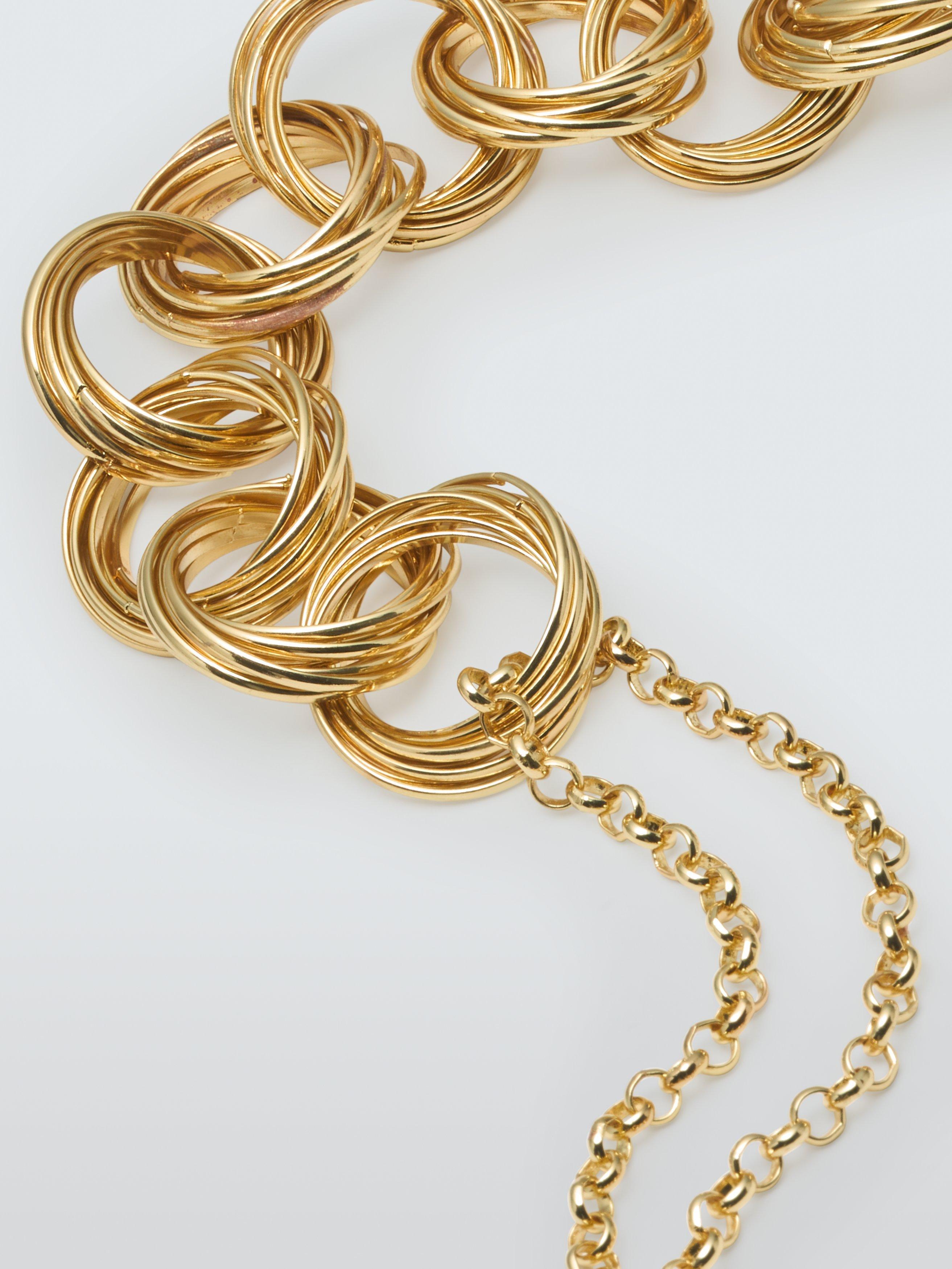 John Lewis Multi Hoop Linked Statement Necklace Gold