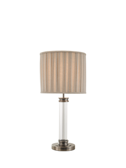 John Lewis Gatsby Rib Glass Table Lamp, Pewter, Aged Pewter