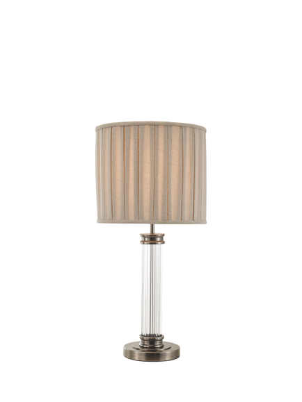 John Lewis Gatsby Rib Glass Table Lamp, Pewter, Aged Pewter
