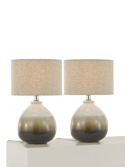 John Lewis Martha Small Duo Table Lamp, Cocoa, Cocoa