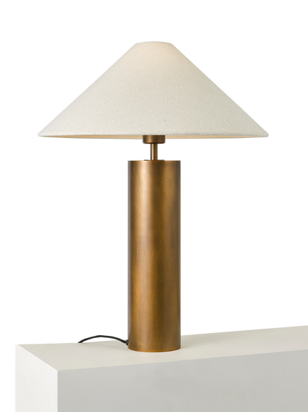 John Lewis Column Table Lamp, Patina Brass, Patina Brass
