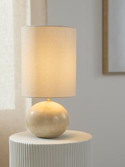 John Lewis Travertine Pebble Table Lamp, Travertine - view 2, Travertine