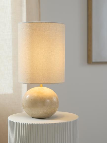 John Lewis Pebble Marble Table Lamp - view 2, Travertine