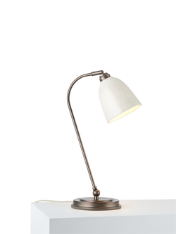 John Lewis Bourton Crackle Ceramic Table Lamp, White, White