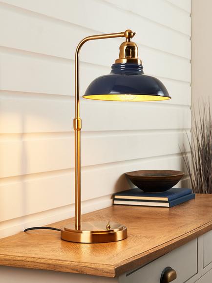 John Lewis Millhouse Table Lamp, Blue - view 2, Blue