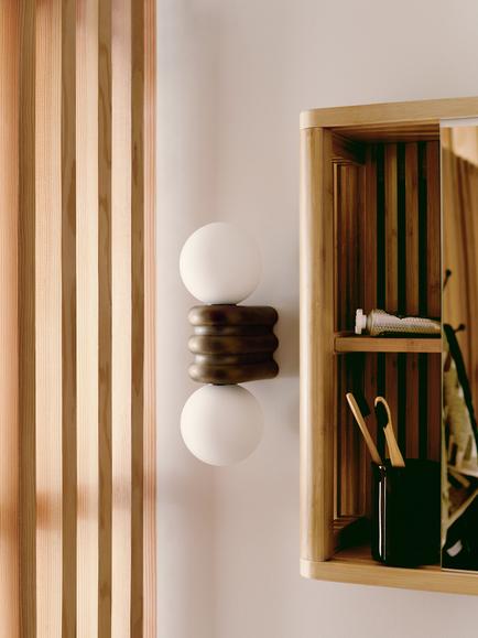 John Lewis Miche Double Bathroom Wall Light, Bronze - view 2, Bronze