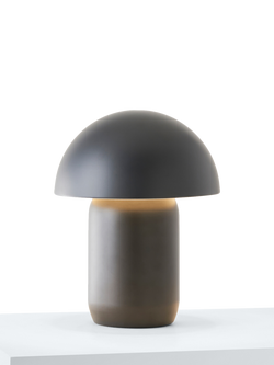 John Lewis Mushroom Rechargeable Dimmable Table Lamp, Black