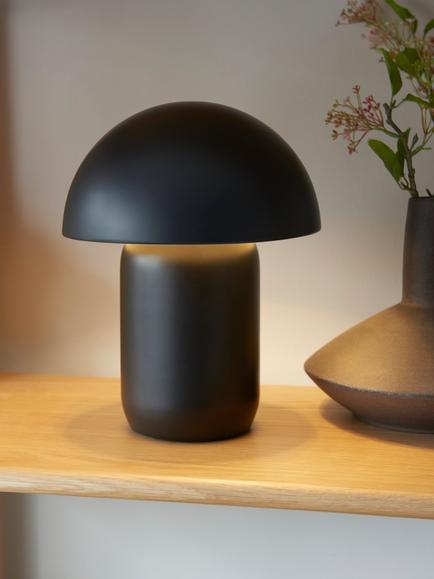 John Lewis Mushroom Rechargeable Portable Dimmable Table Lamp - view 2, Black