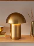John Lewis Mushroom Rechargeable Dimmable Table Lamp, Matt Gold