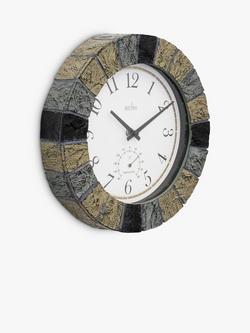 Acctim Bowfell Indoor/Outdoor Thermometer Analogue Wall Clock, 26cm, Slate - view 2, Slate