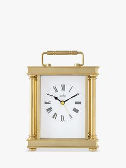 Acctim Marlow Analogue Alarm Carriage Clock, Gold, Gold