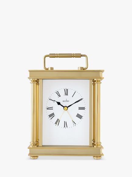 Acctim Marlow Analogue Alarm Carriage Clock, Gold, Gold
