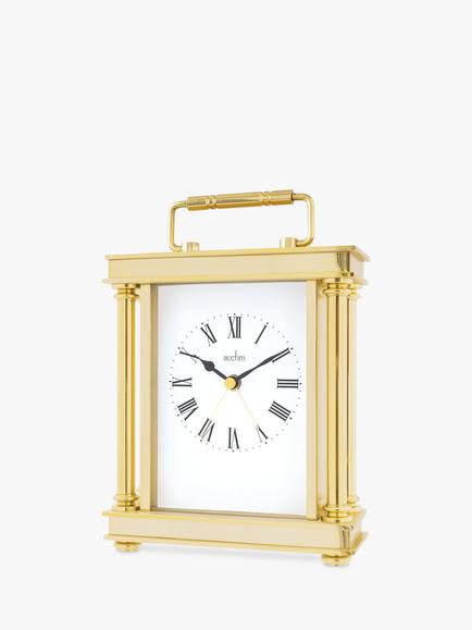 Acctim Marlow Analogue Alarm Carriage Clock, Gold - view 2, Gold