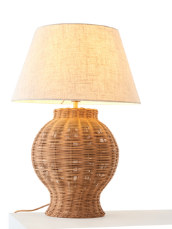 John Lewis Tisse Woven Rattan Bottle Table Lamp, Rattan