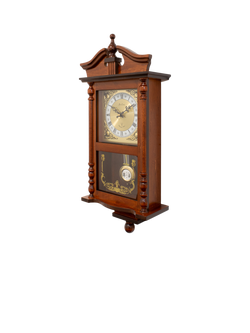Acctim Westbury Radio Controlled Roman Numeral Pendulum Wall Clock, Brown - view 2, Brown